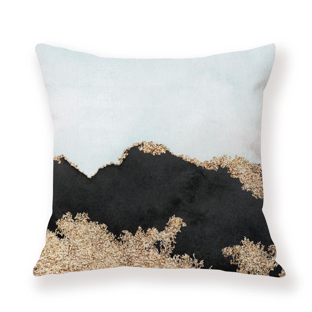 Watercolor Ins Wind Flashing Plush Pillowcase Contrasting Color Creative Model Room Decoration Pillow Car Sofa