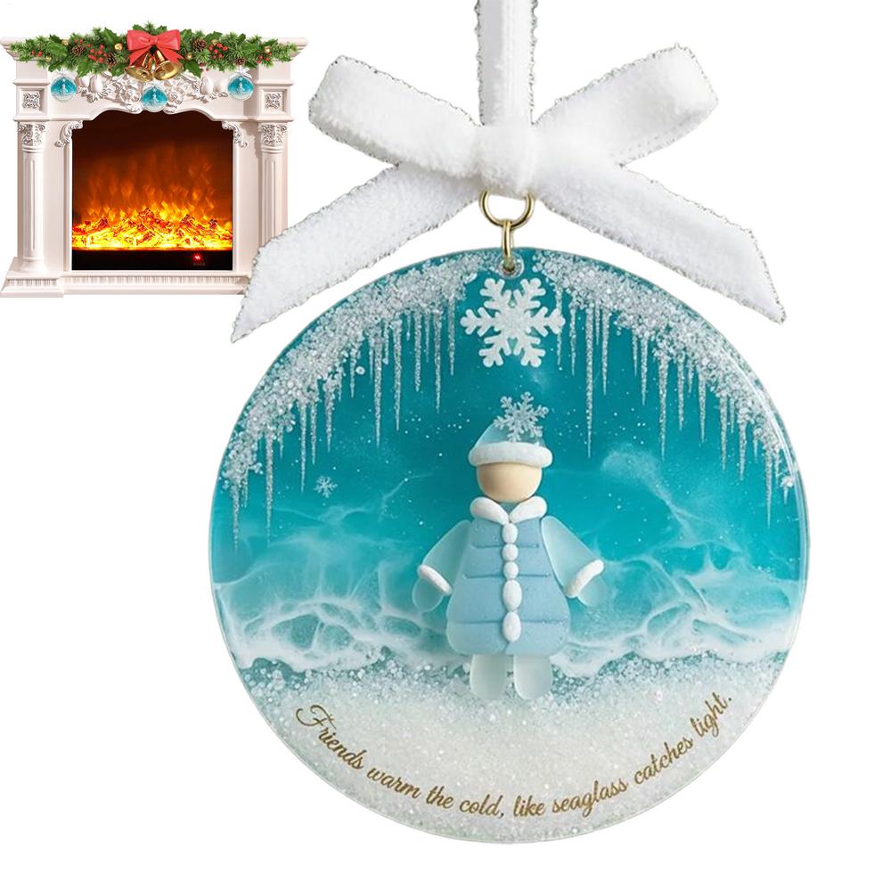Friends Ornaments For Women 2D Acrylic Christmas Tree Ornament Tree Decor Acrylic Friendship Pendant For Outdoor Windowsills
