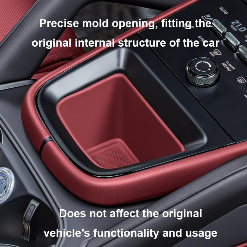For Porsche Cayenne 2024 2025 Car Silicone Center Console Organizer Box Cup Holder Wireless Charging Pad Cup Insert Accessories