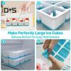 1/2Pcs Large Ice Cube Mold with Lid BPA Free Silicone Tray for Freezer Easy-Release Stackable Big Square Ice Cubes for Whiskey Cocktails Coffee