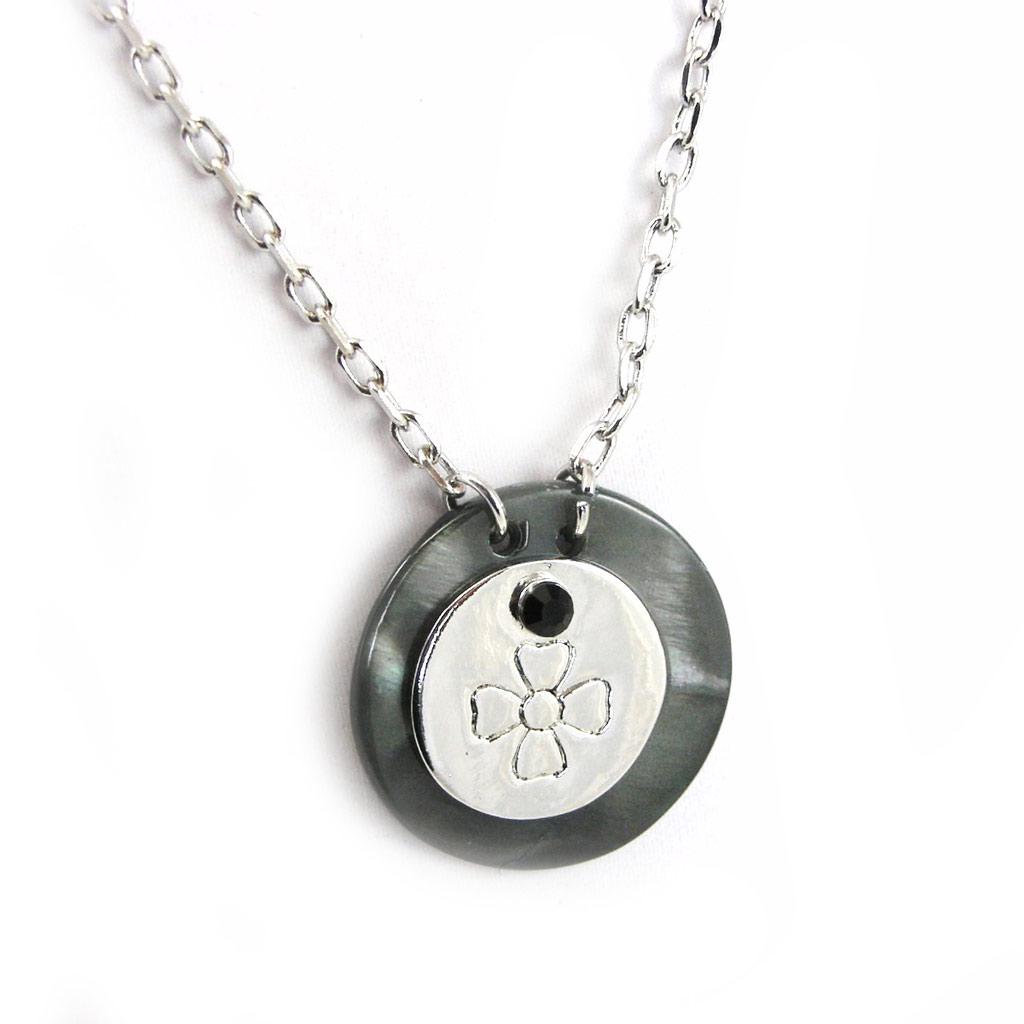 NOA [G0492] - Gray 'Nacre En Folie' Designer Necklace