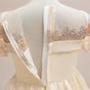 New Princess Satin Train Evening Gown for Girls - Perfect for Little Host or Piano Performance