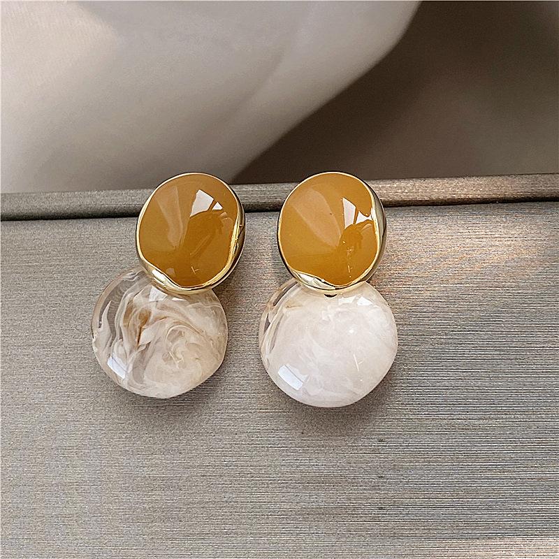 New Arrival Acrylic Retro Elegant Green Geometric Dangle Earrings For Women Fashion Simple Water Drop Jewelry Gifts