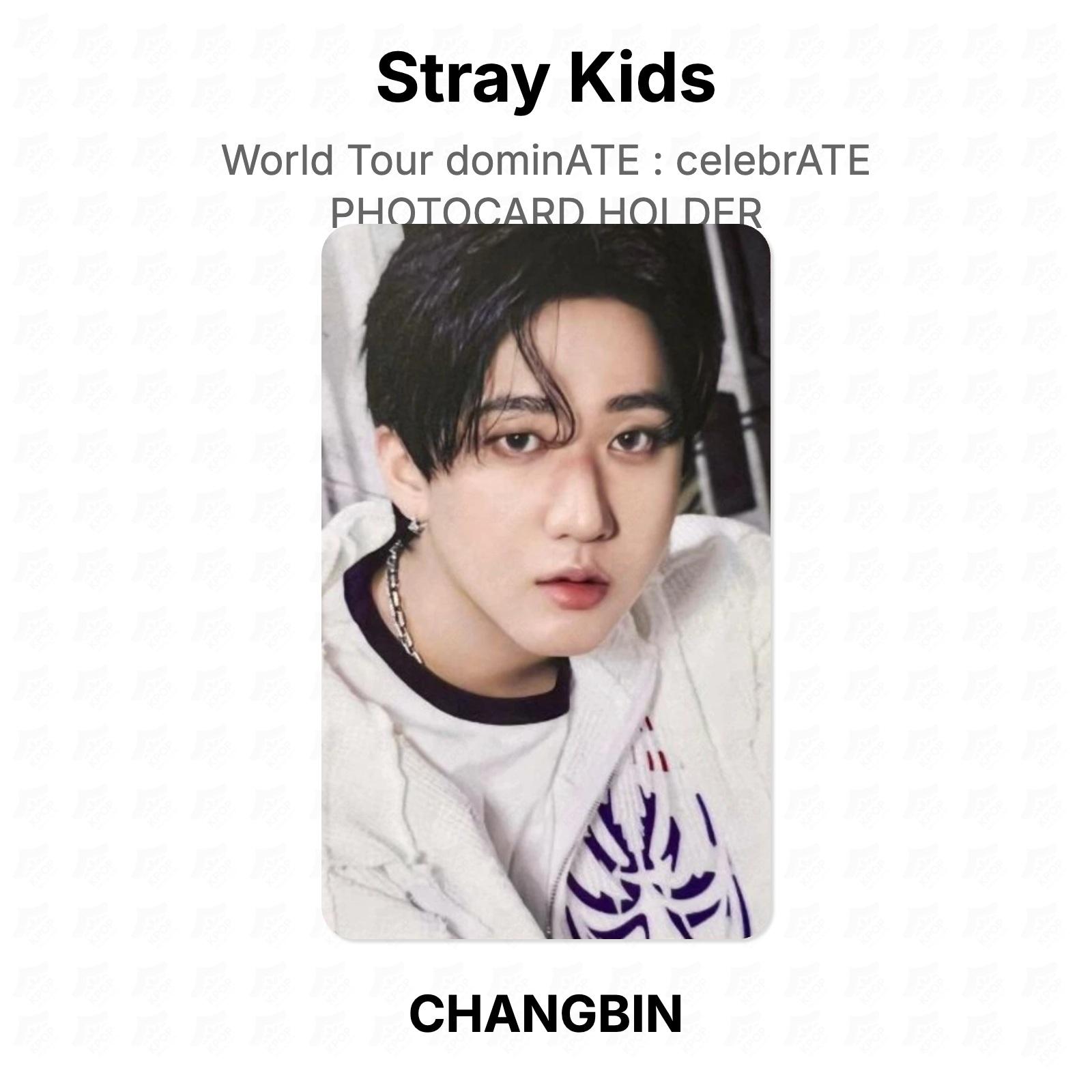 Stray Kids World Tour dominATE : celebrATE PHOTOCARD HOLDER Official Photocard CHANGBIN