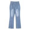 Women's Retro Washed Low Waisted Flared Jeans 2025 New Fashion Casual Wide-leg Pants Female Sexy Denim Street Trousers Y2K Bottoms