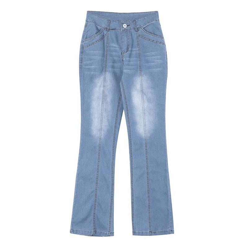 Women's Retro Washed Low Waisted Flared Jeans 2025 New Fashion Casual Wide-leg Pants Female Sexy Denim Street Trousers Y2K Bottoms