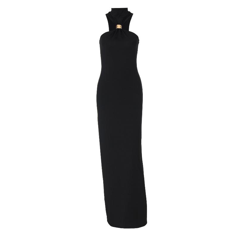 Women's Clothing Summer New Product Fashion Temperament Slim-fitting Turtleneck Sleeveless Split-ended Dress Women