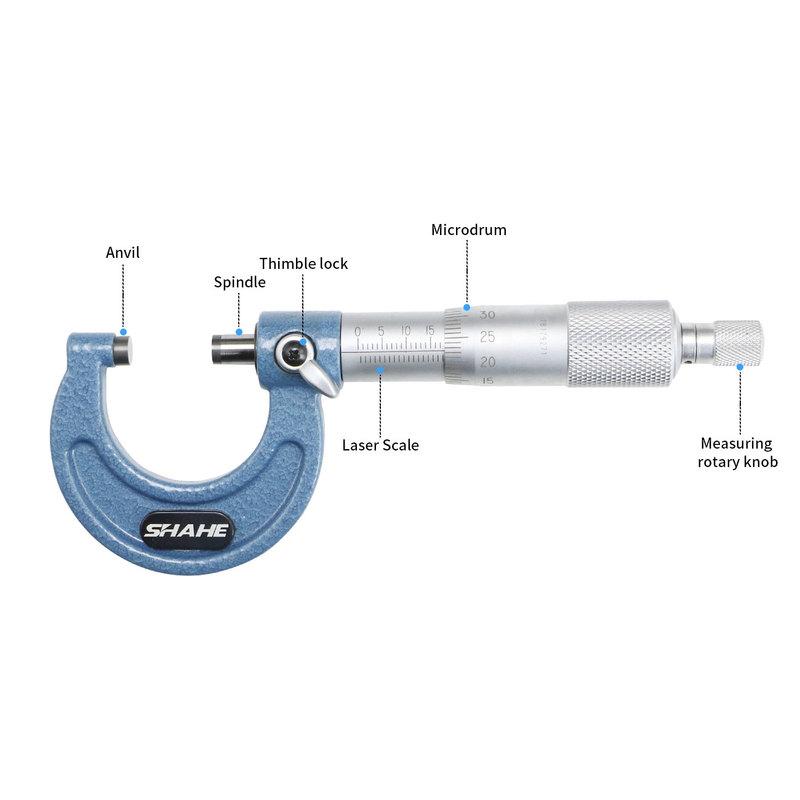 SHAHE High Quality 0.01mm Micrometer Caliper Gauge Outside Micrometer Measuring Tools