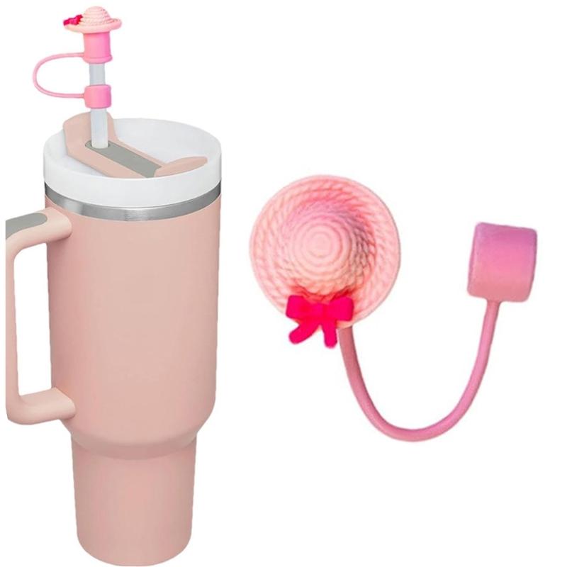 Dustproof Drinking Straw Caps Plug Reusable Straw Tip Lid Dustproof Plugs Cover Hat Shape Silicone Straw Cover Caps