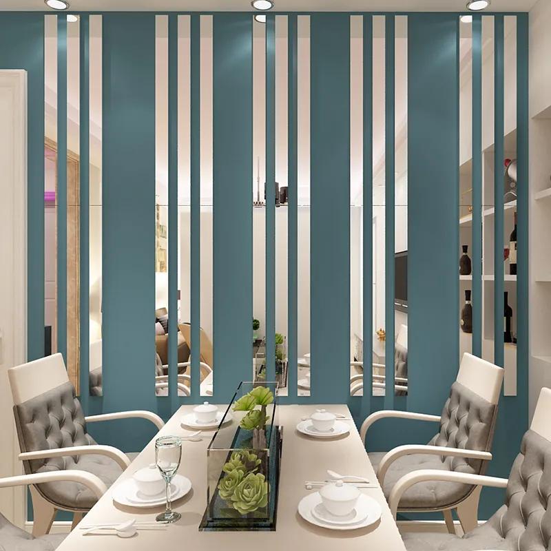 10/20pcs DIY Mirror Sticker Ceiling Waist Line Acrylic TV Background Wall Stickers for Room Art Home Decor adesivo de parede