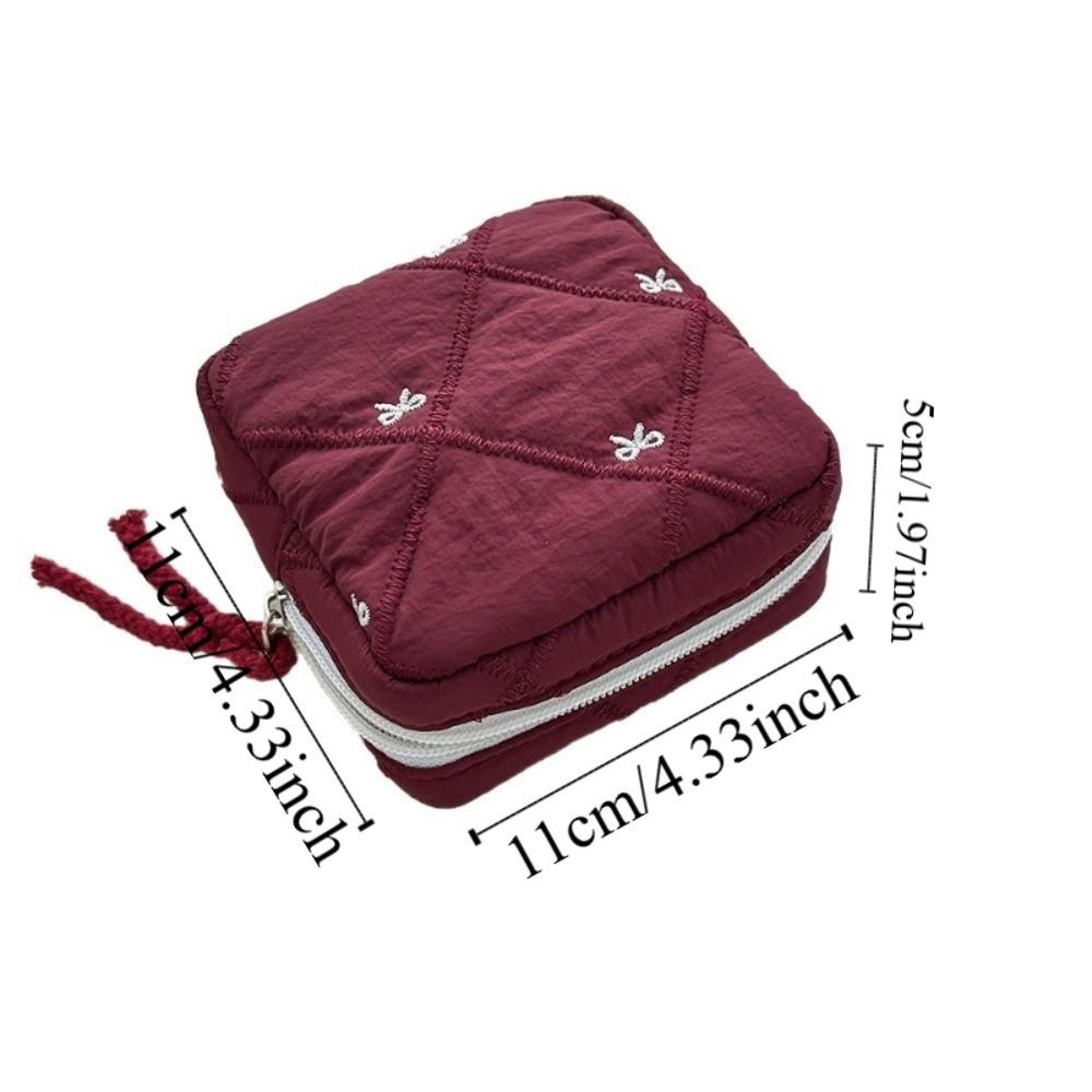 Multi-functional Bow Cosmetic Bag Portable Sanitary Napkin Storage Bag Cute Toiletry Bag  Women