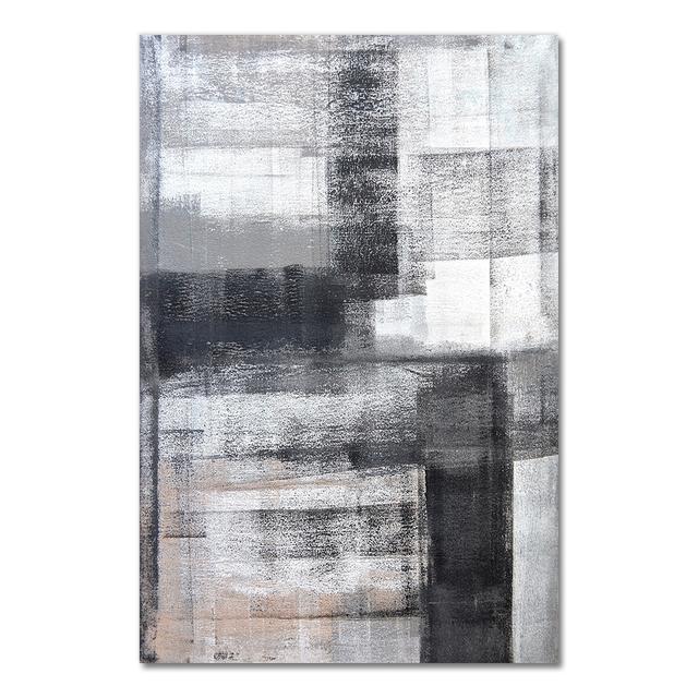 Buy Nordic Black White Grey Wall Art Canvas Painting Prints Abstract ...