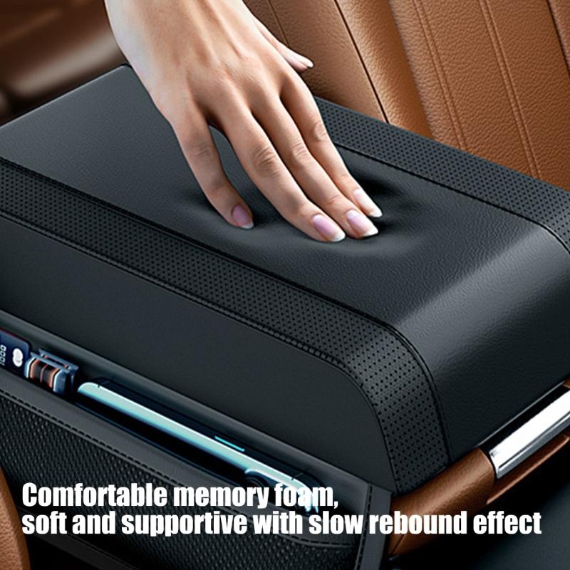 Car Center Armrest Pad Console Cover with Side Storage Bags Hand Cushion Interior Accessories for Driving Comfort