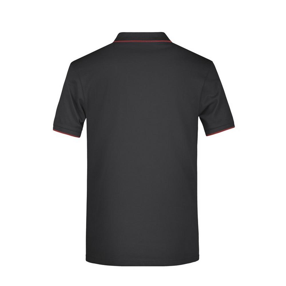 Pánská piké polokošile James and Nicholson s kontrastními pruhy