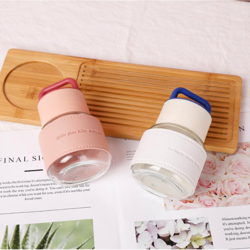 Girls' Portable Mini Glass Water Cup - Trendy and Simple Gift-Ready Design