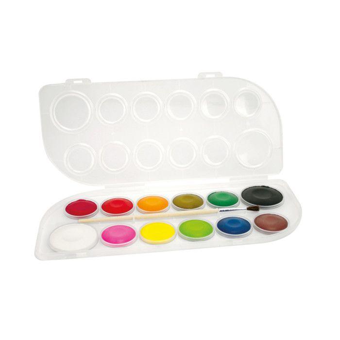 Watercolour Paint Set of 12 Colours + 1 Brush