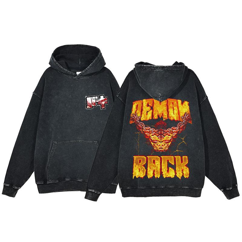 Hot Anime Baki Hanma Graphic Print Men Women Vintage Hoodies Washed Cotton Streetwear Harajuku Unisex Casual Loose Sweatshirt