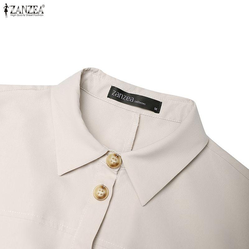 ZANZEA Abito estivo casual da donna con colletto rovesciato e maniche corte