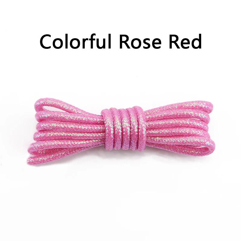 Round Glitter Shoelaces of Sneaker Trendy Bright White Colorful Lurex Shoelaces White Casual Sports Leather Running Shoes Laces