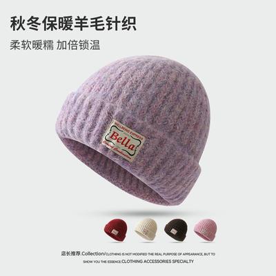 Winter New Knitted Hat Women's Versatile Fashion Casual Hat Men's Cold-proof Warm Wool Hat
