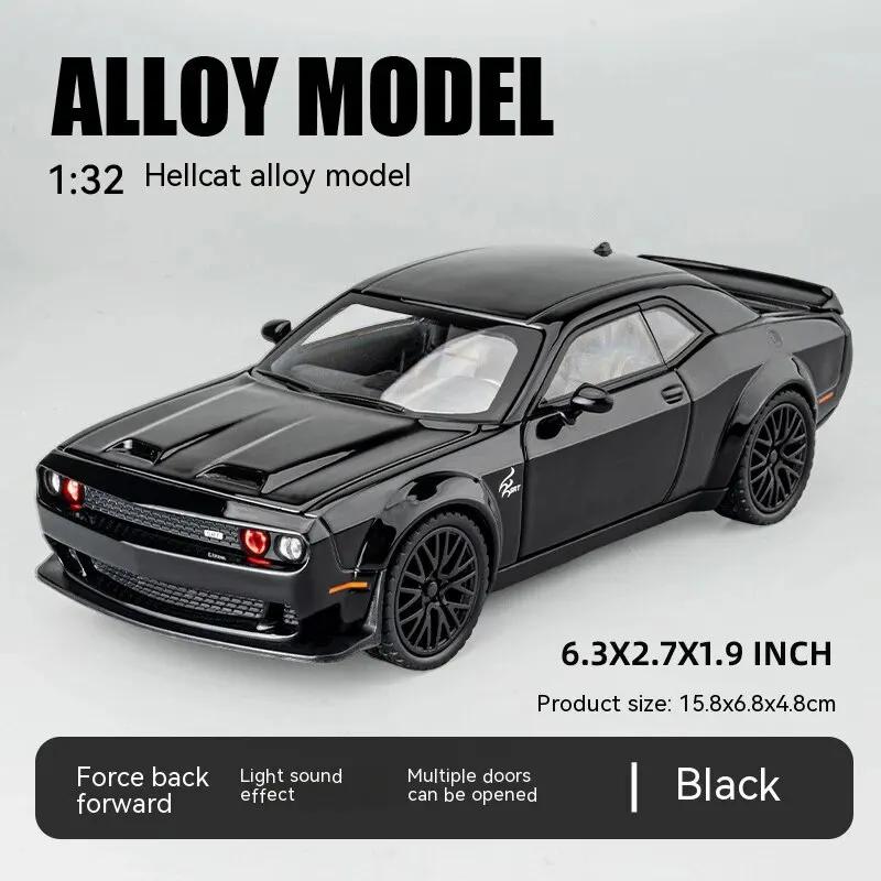 

Игрушечная машинка Dodge Challenger Hellcat для 1: 32-масштабные литые машинки Metel, игрушечные модели автомобилей Hellcat со звуком и светом Hellc, с откидной спинкой