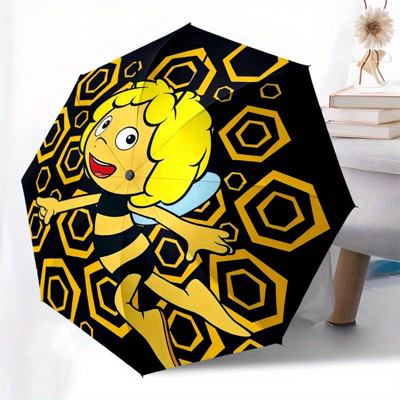 1pc Bee Honeycomb Pattern Umbrella with Plastic Handle,Suitable for All Seasons Home Travel Outdoor UmbrellaM1179
