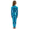 Meisjes jumpsuit met glanzende metallic afwerking, col, lange mouwen en volledige lengte