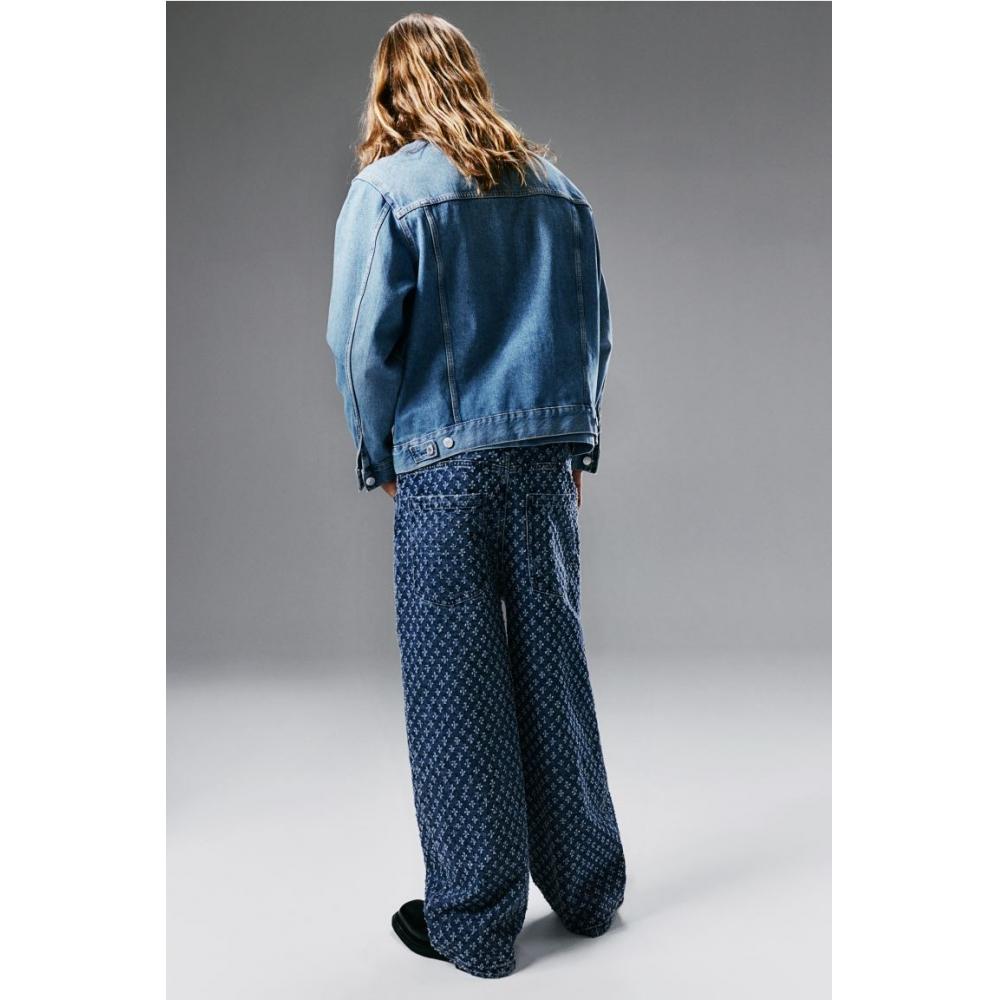 H M Super Baggy Jeans deniM Blue Pattern