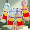 1PC Boy Loves French Fries Text 750ml Color Plastic Water Bottle Leakproof Flip Straw Lid For Sports Office Home Use