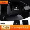 Car Sticker Tesla Car Seat Backrest Headrest Cover Pillow Towel For Tesla Model 3 2021 S X Style Roadster Invader Coil Mod WYE K