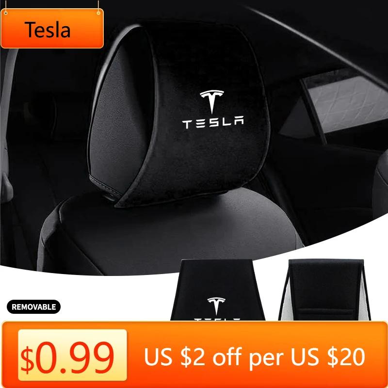 Car Sticker Tesla Car Seat Backrest Headrest Cover Pillow Towel For Tesla Model 3 2021 S X Style Roadster Invader Coil Mod WYE K