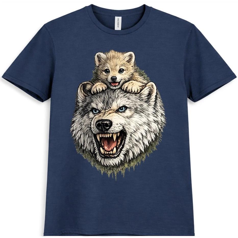 Wolf T-Shirt Cub Pup Animal Lover Gift Cute Family Nature Funny Graphic Tee XXXXL