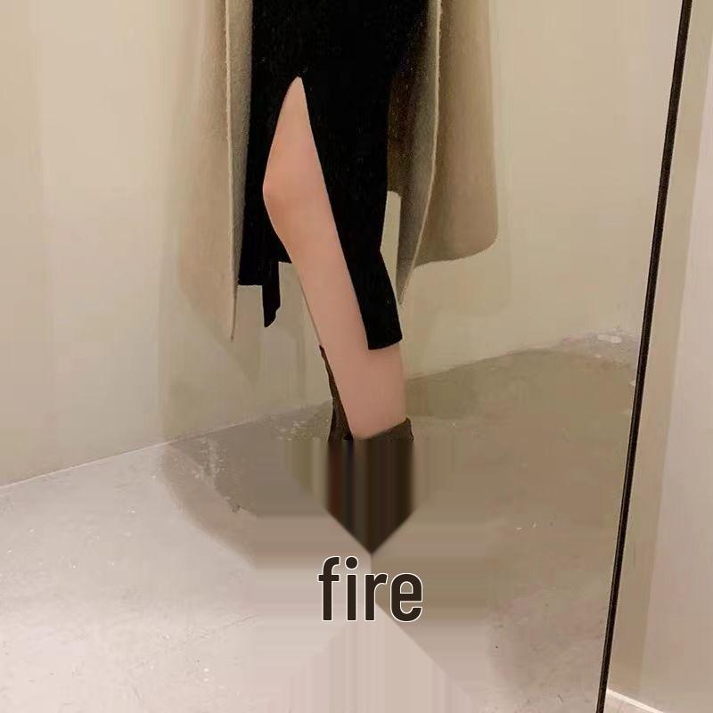 2025 Осінньо-зимові ботильйони на товстому підборі з квадратним носком - Французька м'яка шкіра, Універсальні високі підбори для жінок