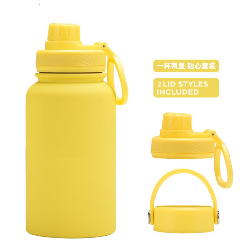 Ein Becher mit Doppelwand 650 ml Edelstahl Thermosbecher Große Kapazität Wasserbecher Tragbar Outdoor Doppelwandig Trinkflasche Sportkessel