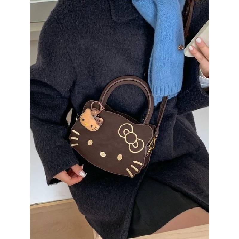 Cartoon Cat Shoulder Bag For Women And Men With Pu Material And Storage Space