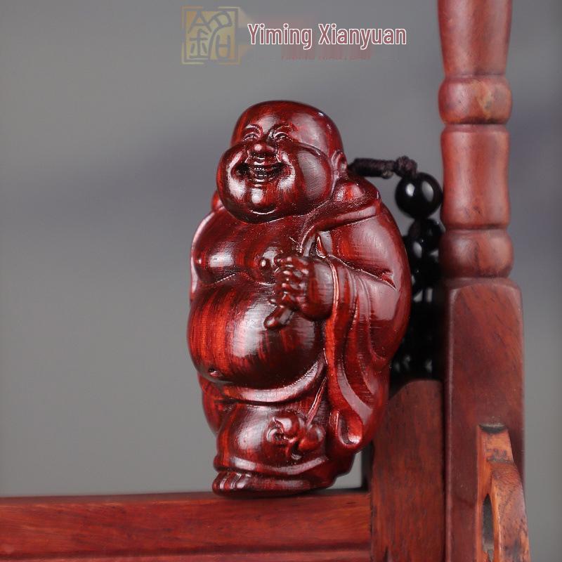 Rosewood Carved Pixiu Ornament: Gourd & Dragon Turtle Handicraft