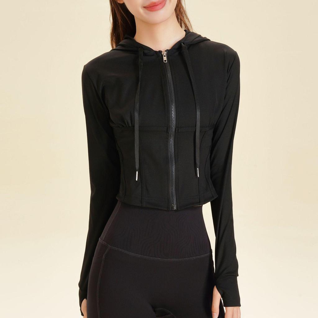 Lulu 2025 Slim Fit Fishbone Zipper Hoodie – Autumn/Winter Sports Yoga Jacket