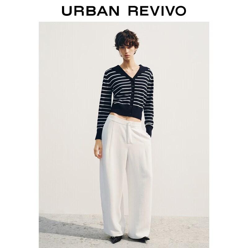 UR Nautical Stripe V-Neck Knit Cardigan