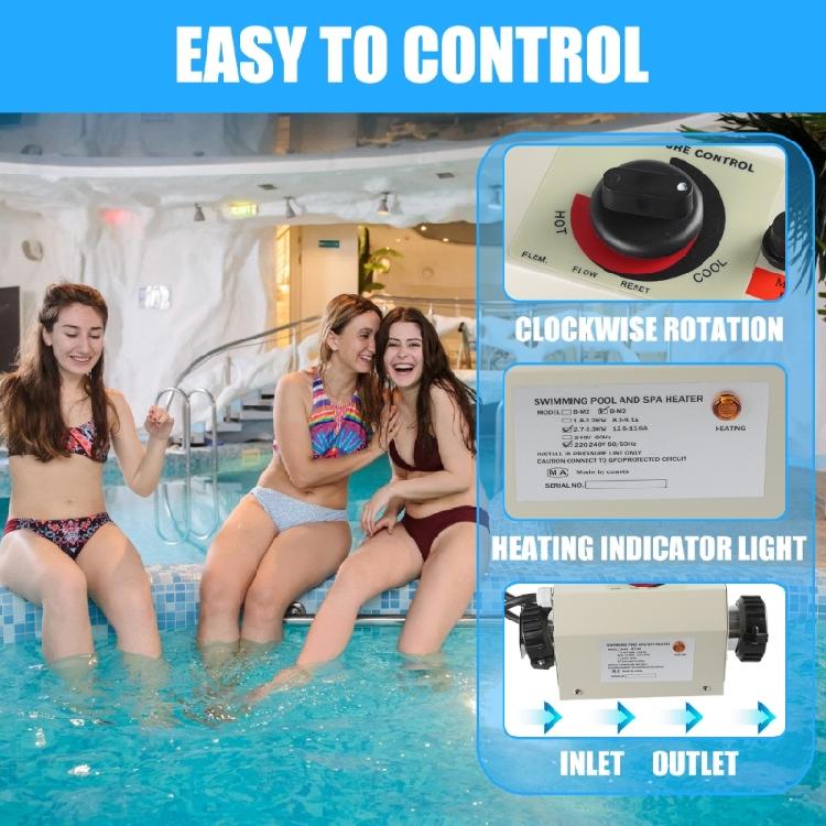 3000W Pool Heaters for Above Ground Swimming Pool, Immersions Water Heaters for Bathtub Electric Water Heaters Thermostat