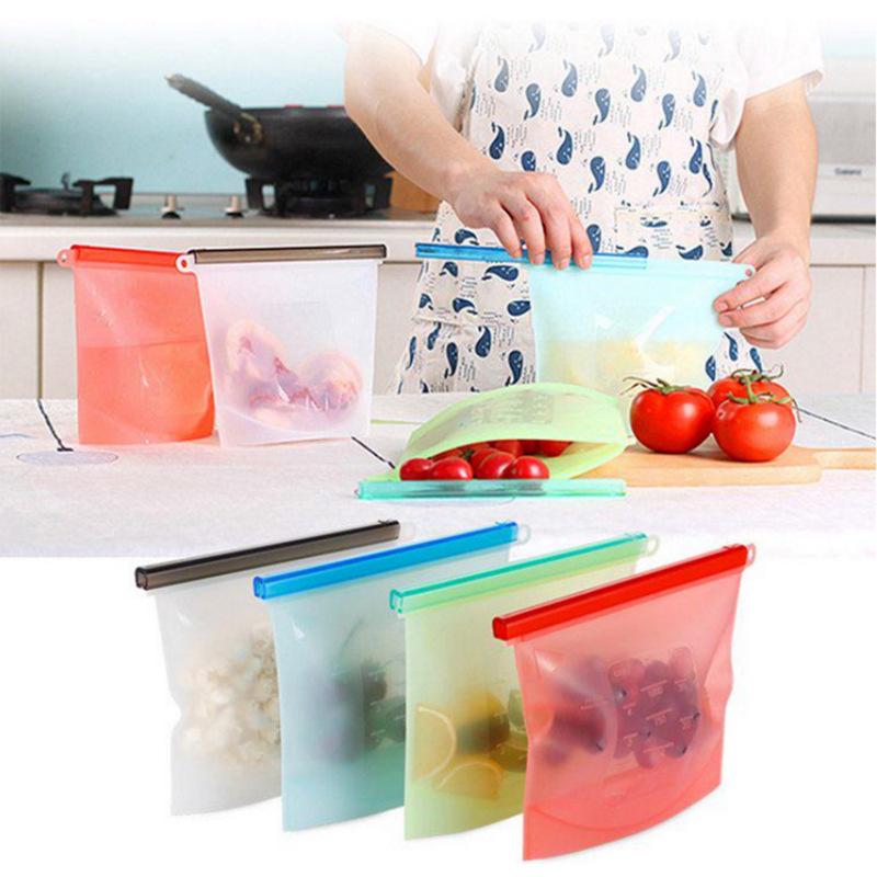 Silicone Food Preservation Bag for Vegetables & Fruits - Self-Sealing & Freezable