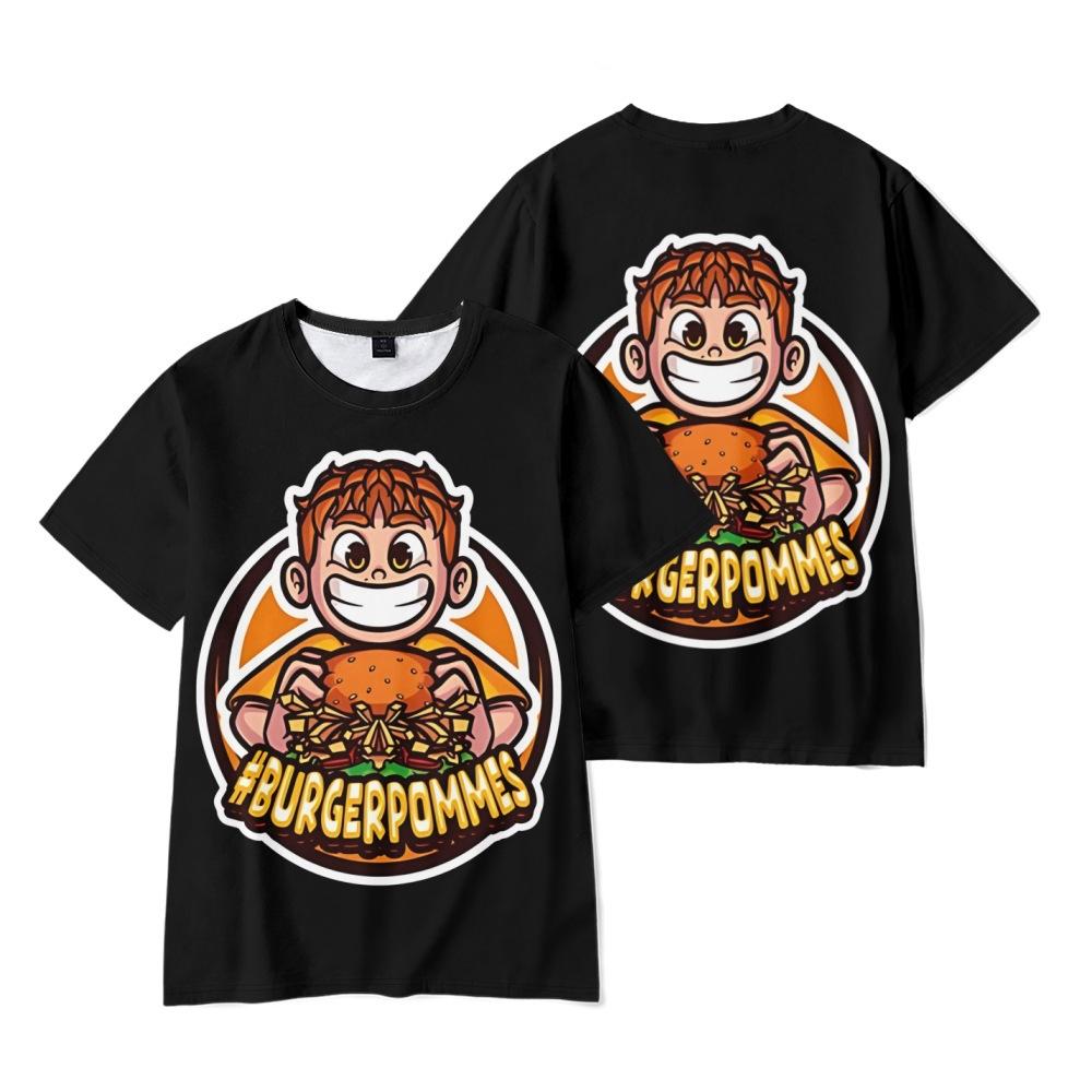 

Summer Women Men s Short Sleeve Tshirt Burgerpommes ICrimax Fitness Clothing New Men Tee Shirt Cosplay T-Shirt XXS чорний