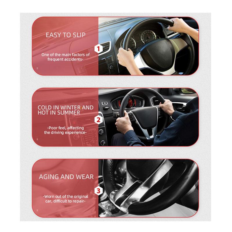 Car Steering Cover Steering Wheel Booster Cover Universal Non-Slip Carbon Fiber for Car Anti-skid Accessories