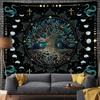 Tree Of Life Tapestry Wall Hanging Moon Phase Snake Tapestries Trippy Bohemia Hippie Mushroom Moth Floral For Living Room Bedroo