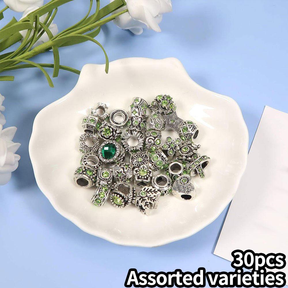 10/20/30 pieces alloy light green series large hole bead decorative bead spacer bead DIY bracelet necklace earrings keychain jewelry making