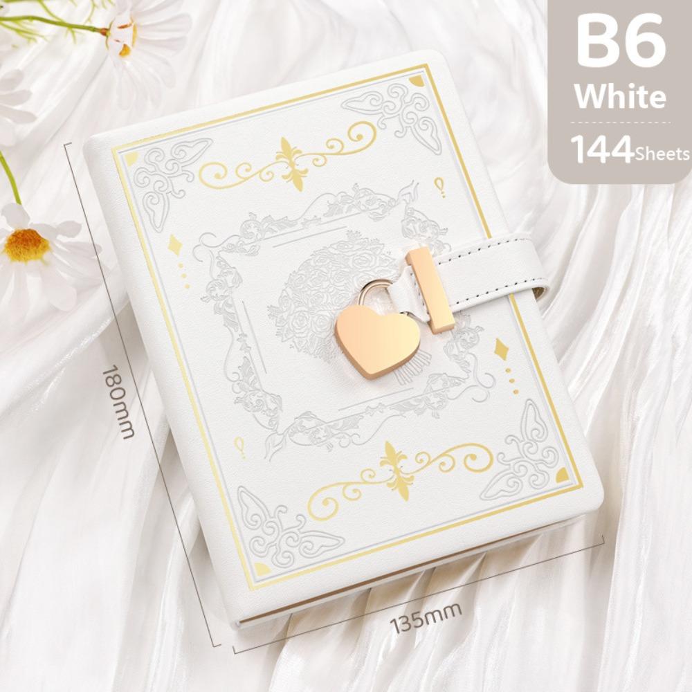 PU Leather B6 Secret Diary Book With Lock Key Secret Journal Portable Rose Code Book Women Girls