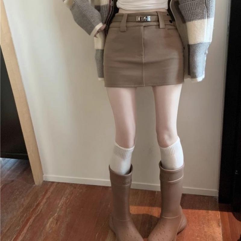 

Юбка цвета хаки с высокой талией: Короткая юбка-карандаш для женщин осень/зима с защитой от воздействия окружающей среды XL