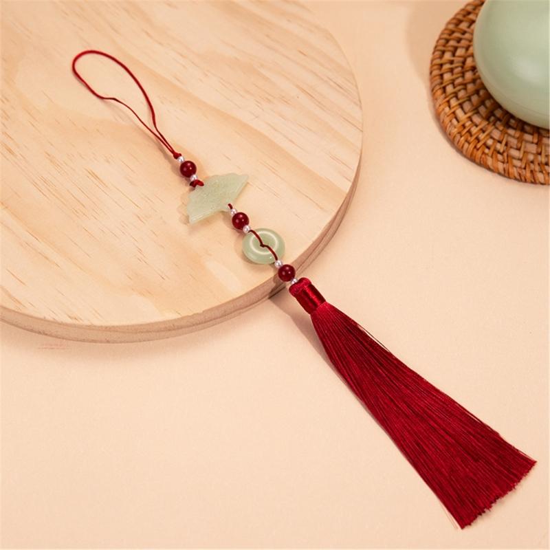 Easy Attach Tassels Pendant For Keys Bags Decoration Stylish Fan Design Keychain Ornament Polyester Accessory