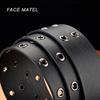 Belt Men'S Pu Leather Double Pin Buckle Belt Men'S Metal Belt Men'S Belt
