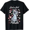 Just a Girl Who Loves Pitbulls Pibble Mom Hearts Gift Unisex T-Shirt