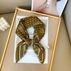Korean Atmosphere Simulation Silk Printing Silk Scarf Square Scarf Women's Literary and Versatile Silk Scarf Neck High-end Small Scarf